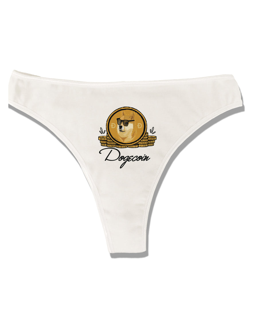Doge Coins Womens Thong Underwear-Womens Thong-TooLoud-White-X-Small-Davson Sales