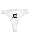 Black Skull and Crossbones Womens Thong Underwear-Womens Thong-TooLoud-White-X-Small-Davson Sales