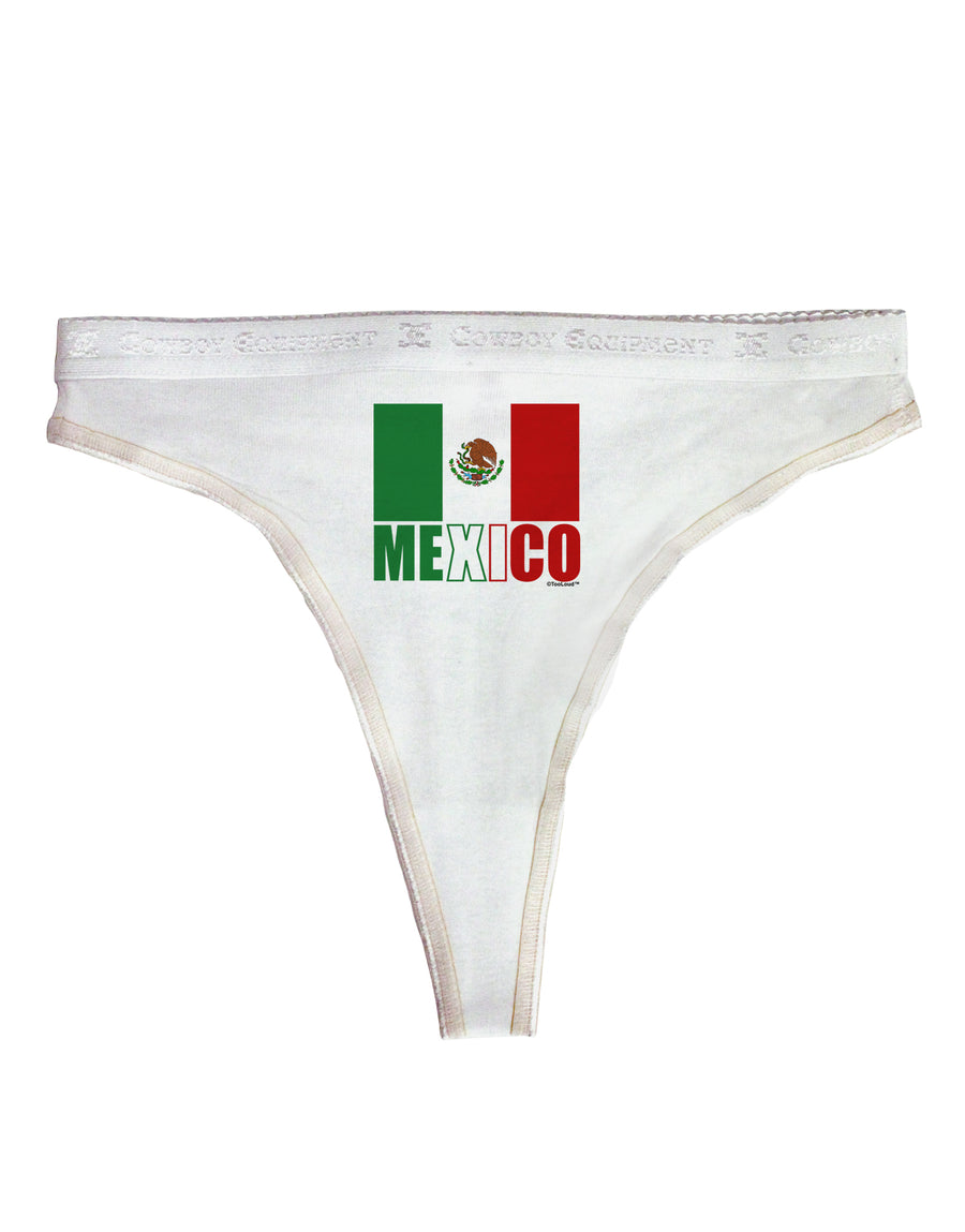 Mexican Flag - Mexico Text Womens Thong Underwear by TooLoud-Womens Thong-TooLoud-White-X-Small-Davson Sales