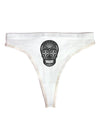 TooLoud Version 9 Black and White Day of the Dead Calavera Womens Thong Underwear-Womens Thong-TooLoud-White-X-Small-Davson Sales
