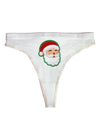 Cute Santa Claus Face Faux Applique Womens Thong Underwear-Womens Thong-TooLoud-White-X-Small-Davson Sales