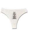 Keep Calm and Wash Your Hands Womens Thong Underwear White XL Tooloud