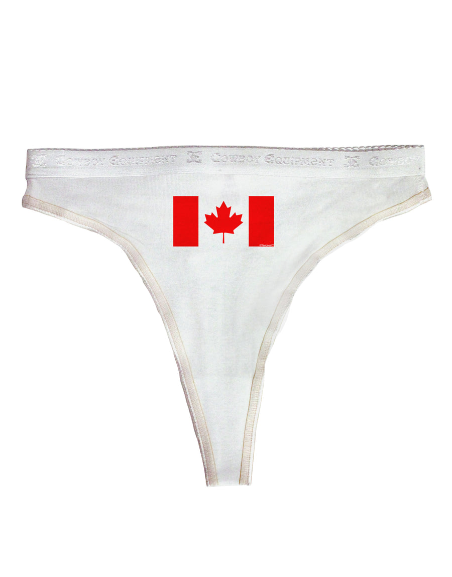 Canadian Flag Maple Leaf Colors Womens Thong Underwear-Womens Thong-TooLoud-White-X-Small-Davson Sales