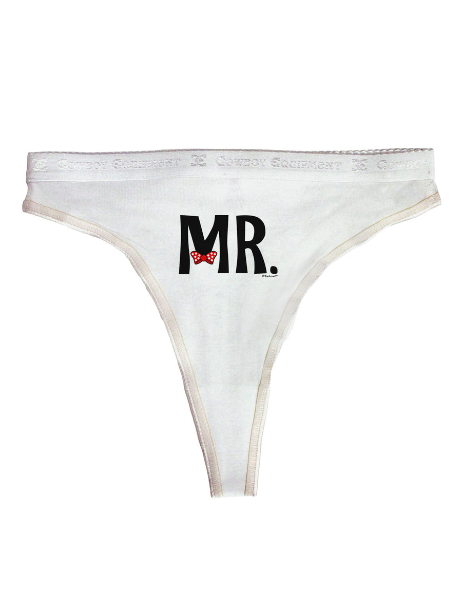 Matching Mr and Mrs Design - Mr Bow Tie Womens Thong Underwear by TooLoud-Womens Thong-TooLoud-White-X-Small-Davson Sales