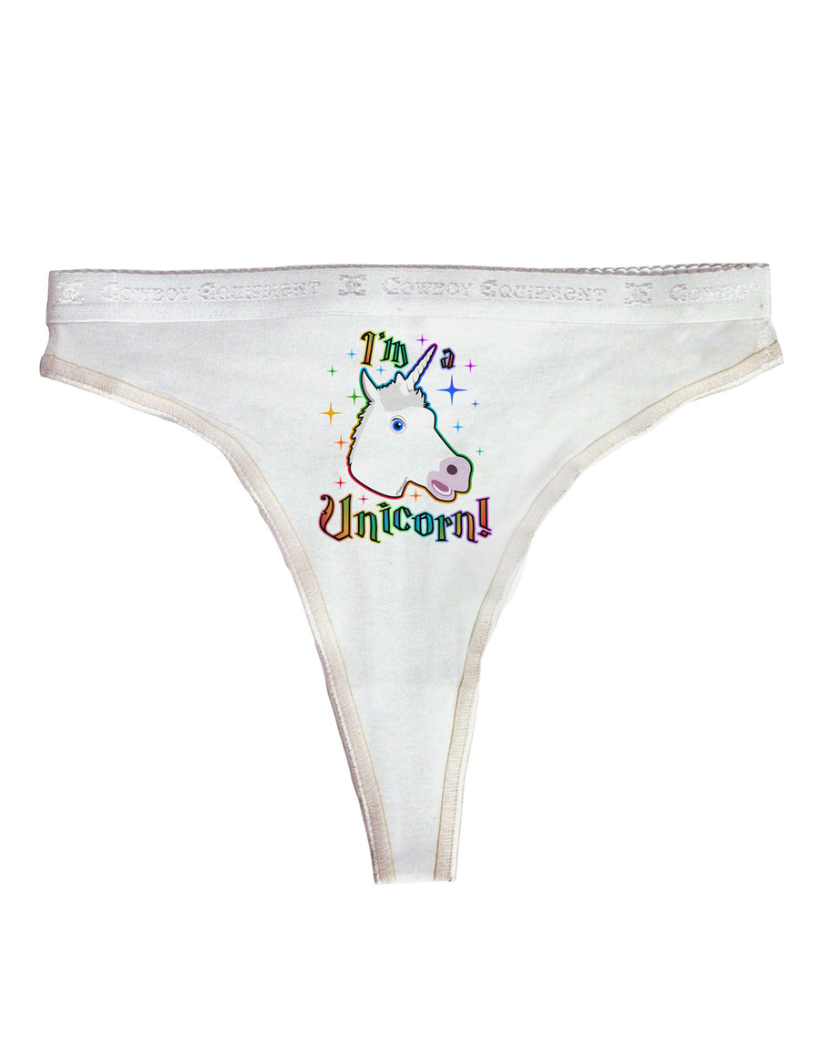 I'm a Unicorn Womens Thong Underwear-Womens Thong-TooLoud-White-X-Small-Davson Sales