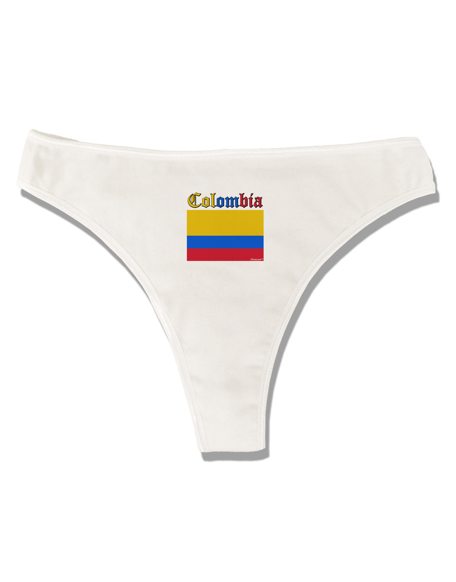 Colombia Flag Womens Thong Underwear-Womens Thong-TooLoud-White-X-Small-Davson Sales