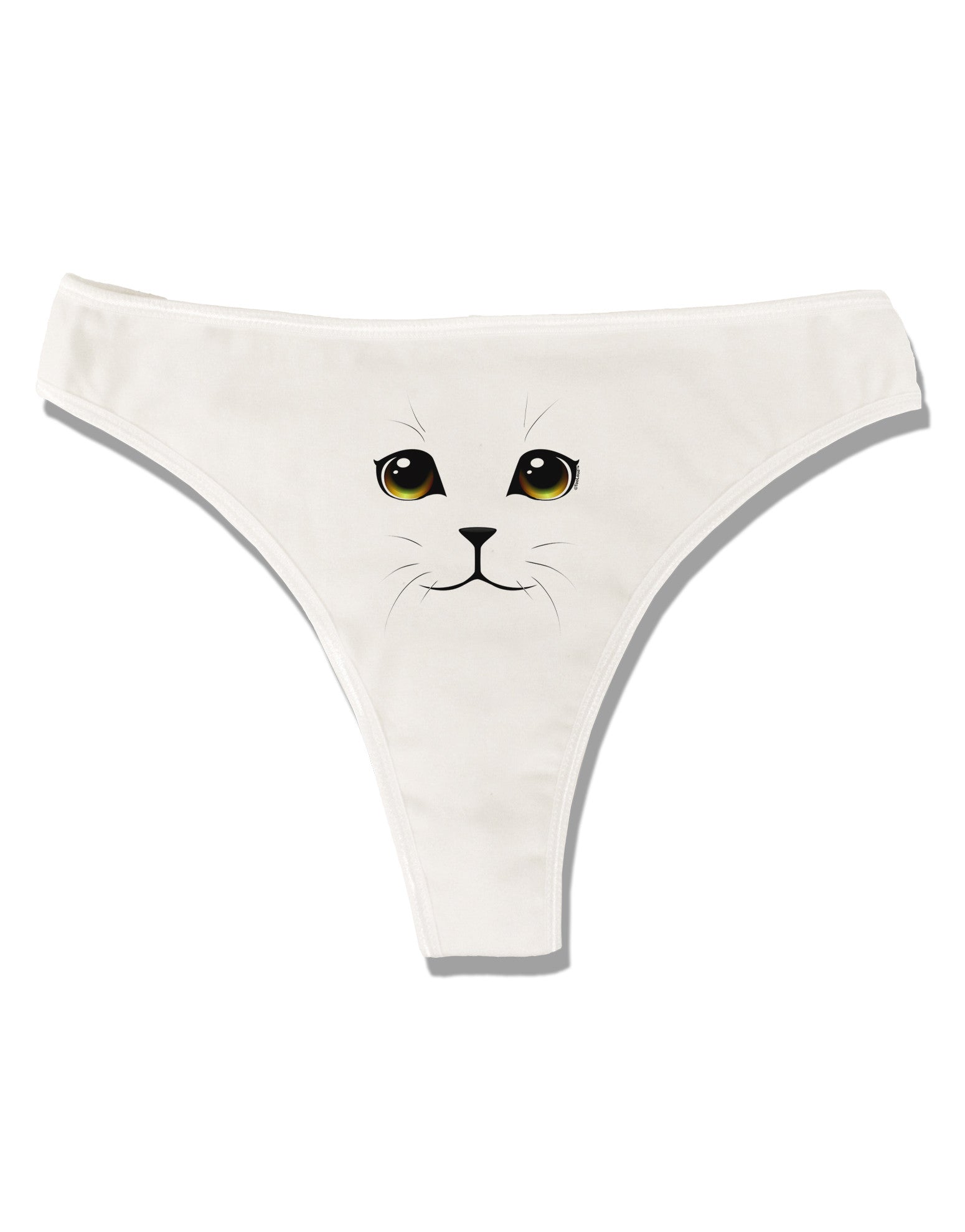Yellow Amber-Eyed Cute Cat Face Womens Thong Underwear - Davson Sales