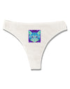 Geometric Kitty Inverted Womens Thong Underwear-Womens Thong-TooLoud-White-X-Small-Davson Sales