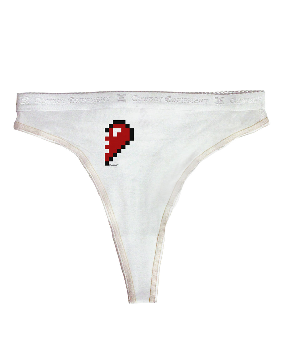 Couples Pixel Heart Design - Right Womens Thong Underwear by TooLoud