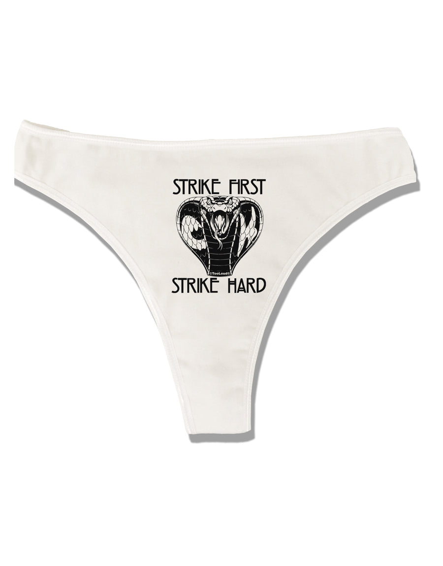 Strike First Strike Hard Cobra Womens Thong Underwear-Womens-ThongsUnderwear-TooLoud-White-X-Small-Davson Sales
