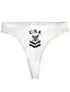 USA Military Navy Stencil Logo Womens Thong Underwear-Womens Thong-TooLoud-White-X-Small-Davson Sales