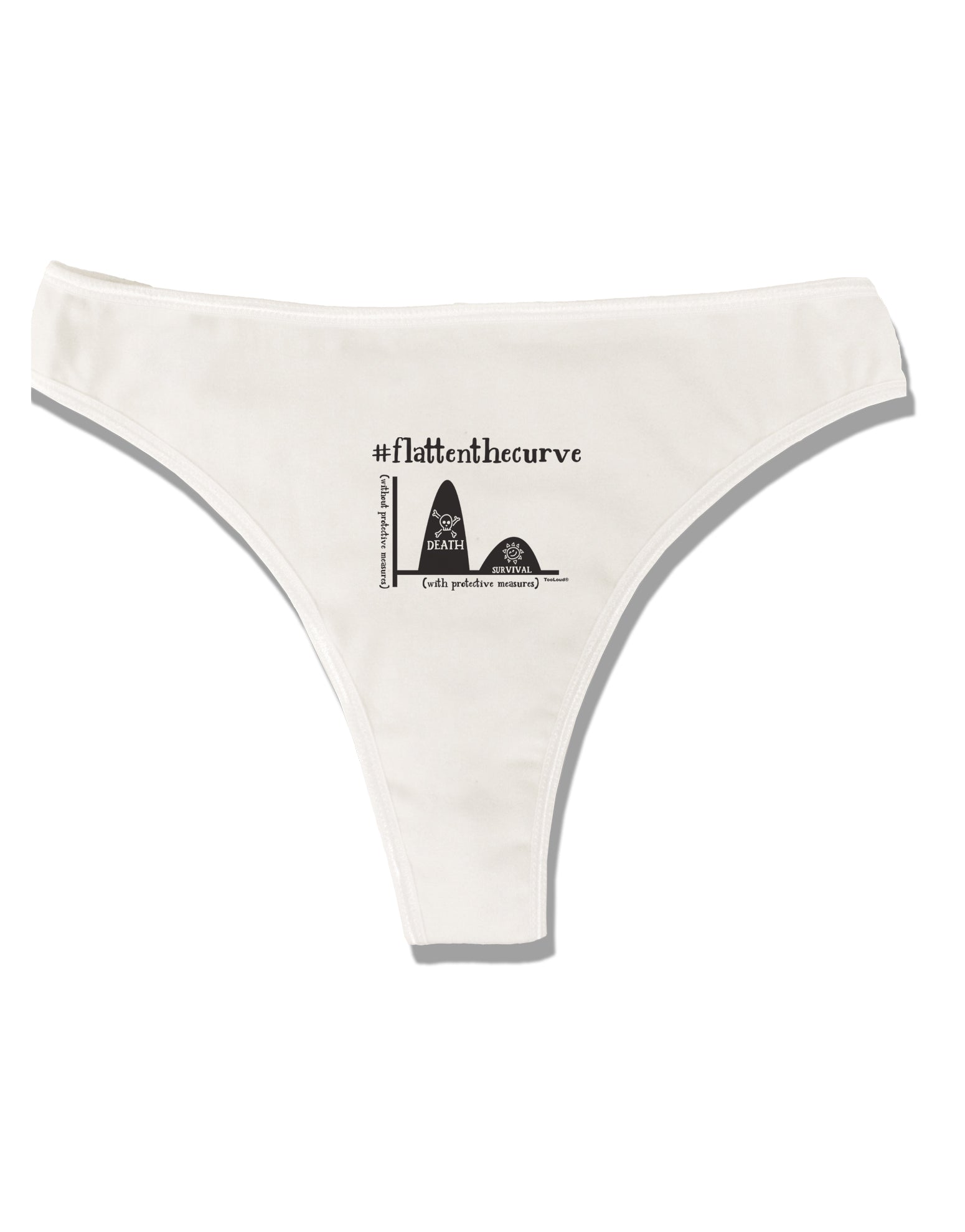 Flatten the Curve Graph Womens Thong Underwear White XS Tooloud - Davson  Sales