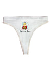 Queen Bee Text Womens Thong Underwear-Womens Thong-TooLoud-White-X-Small-Davson Sales