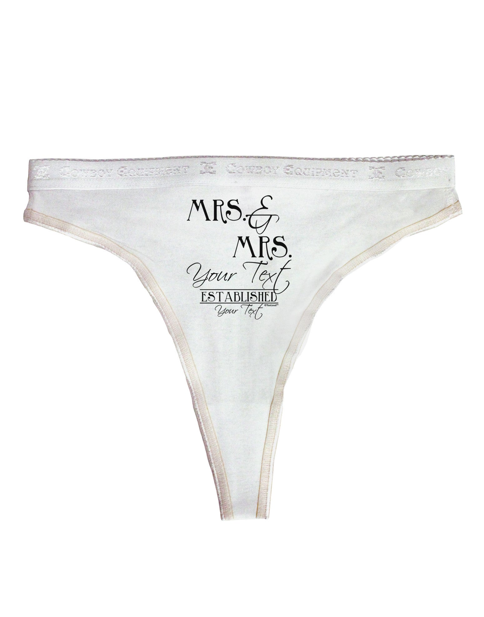 Personalized Mrs and Mrs -Name- Established -Date- Design Womens Thong -  Davson Sales