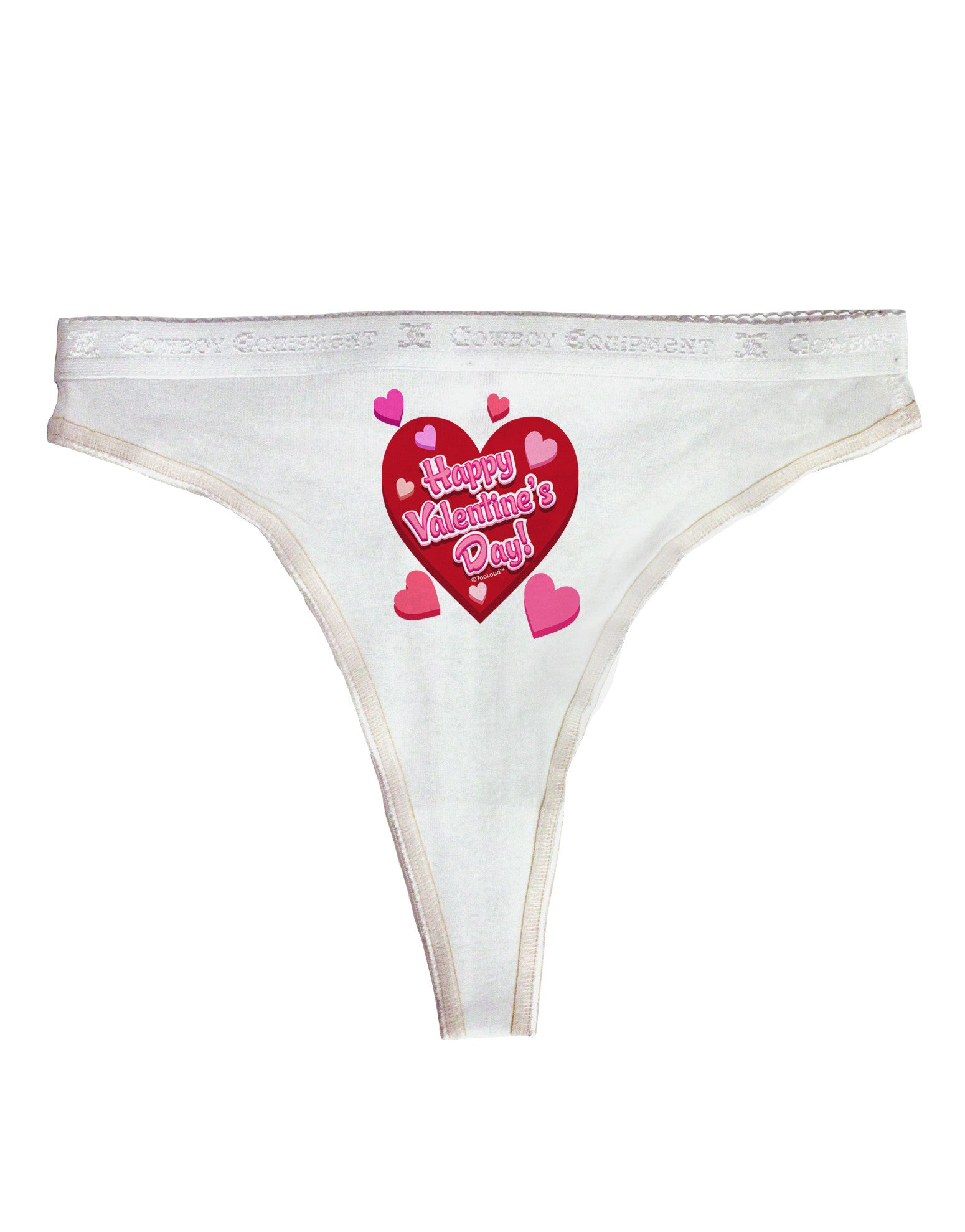 Happy Valentine's Day Romantic Hearts Womens Thong Underwear