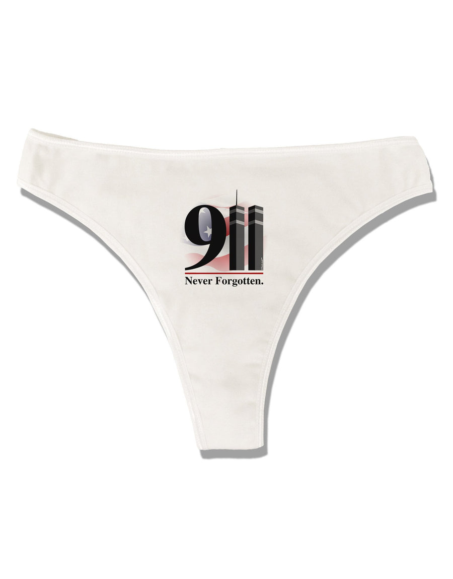 911 Never Forgotten Womens Thong Underwear-Womens Thong-TooLoud-White-X-Large-Davson Sales