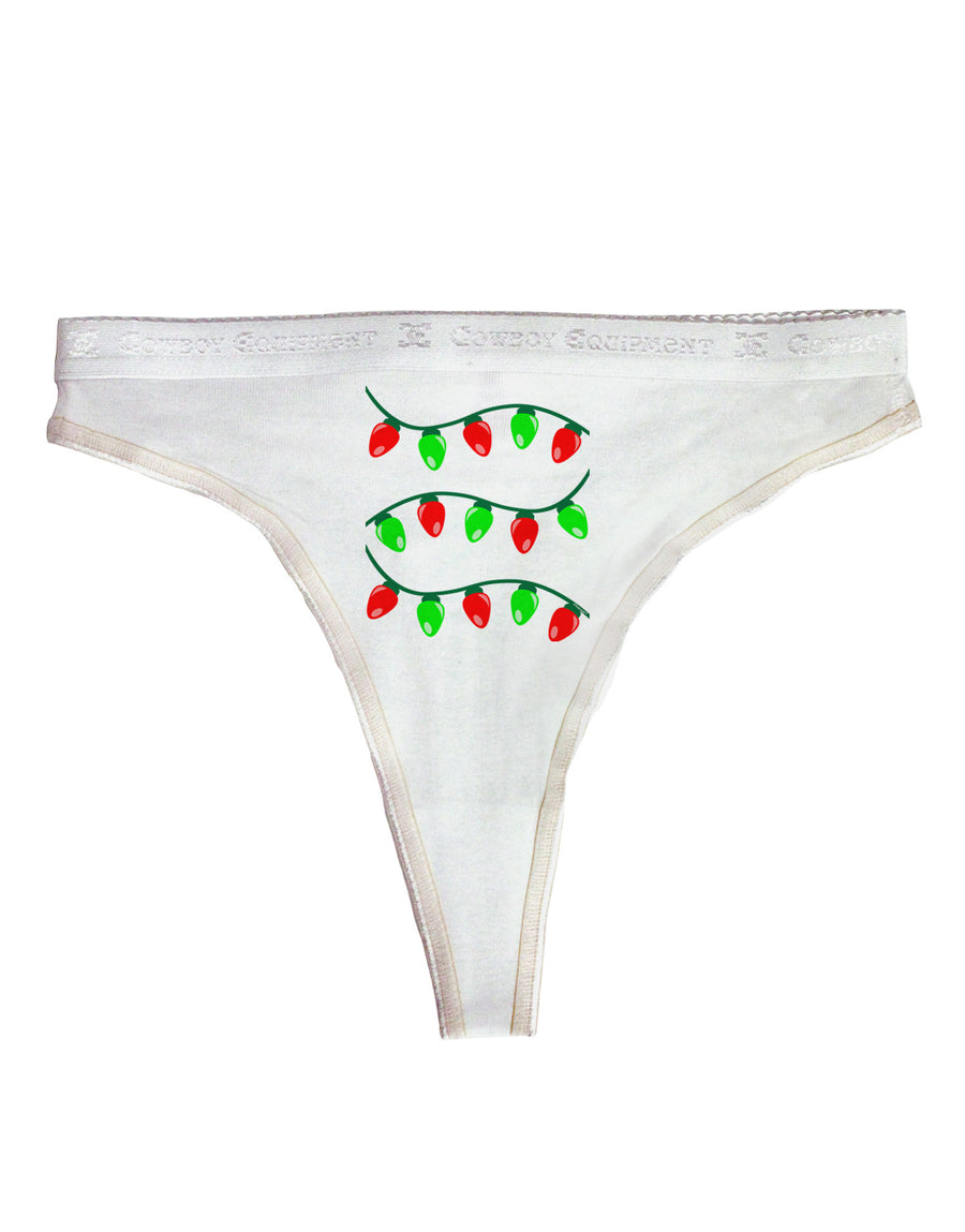Christmas Lights Red and Green Womens Thong Underwear-Womens Thong-TooLoud-White-X-Small-Davson Sales