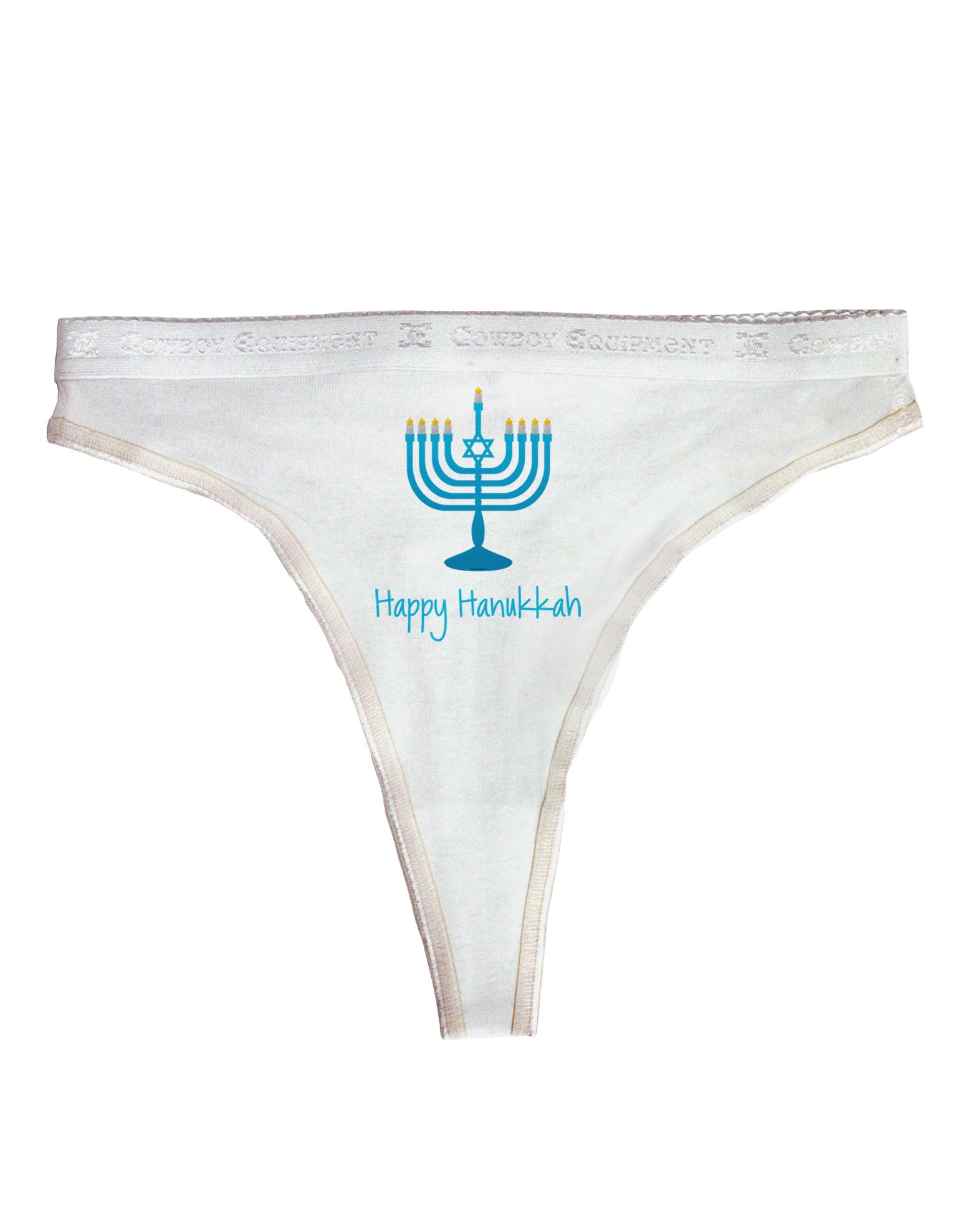 Happy Hanukkah Menorah Womens Thong Underwear