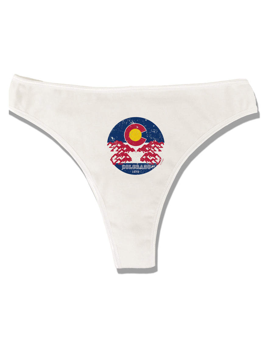 Grunge Colorado Emblem Flag Womens Thong Underwear-Womens Thong-TooLoud-White-X-Small-Davson Sales