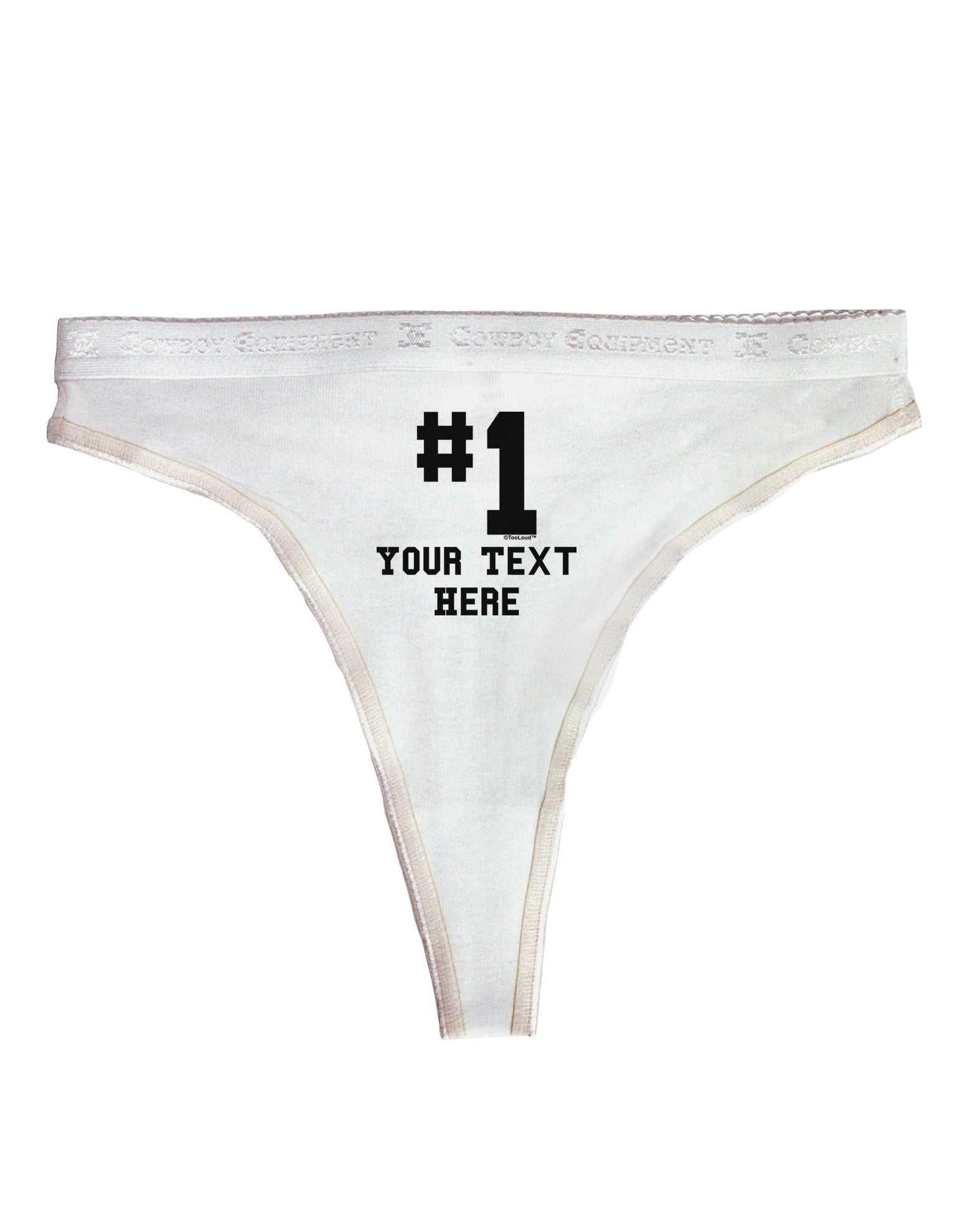 Custom Text White Thong / Personalized Panties Customized