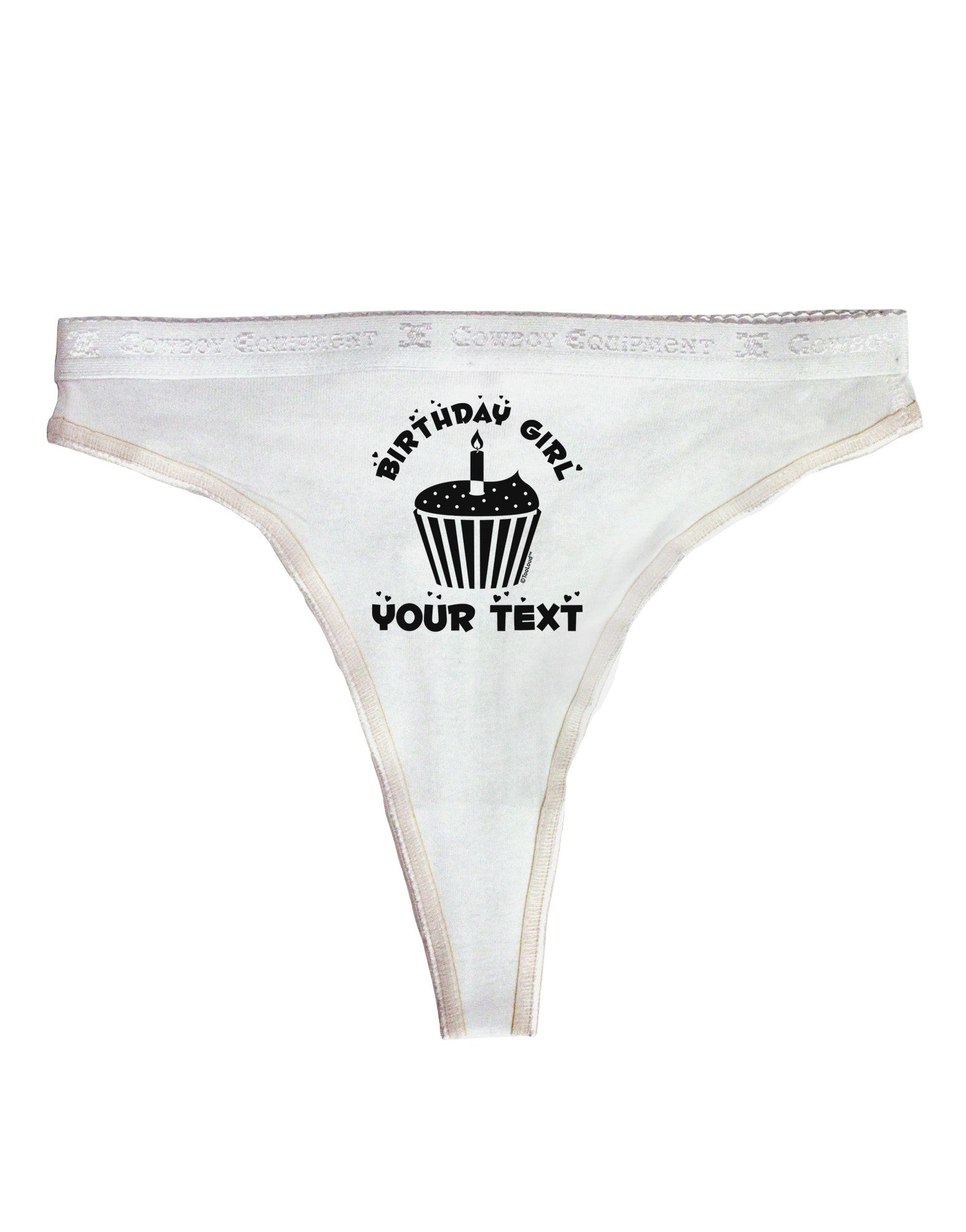 Personalized Birthday Girl Cupcake -Customizable- Name Womens Thong  Underwear