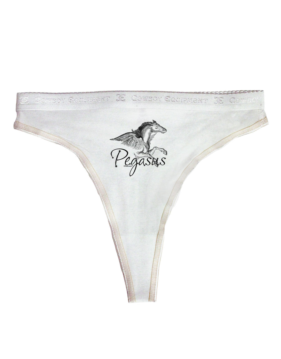 Pegasus Illustration Womens Thong Underwear-Womens Thong-TooLoud-White-X-Small-Davson Sales