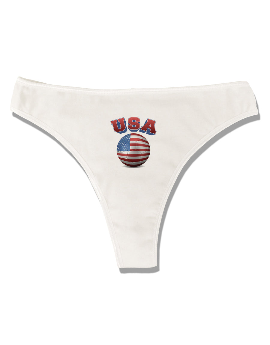 Soccer Ball Flag - USA Womens Thong Underwear-Womens Thong-TooLoud-White-X-Small-Davson Sales