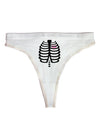 Black Skeleton Ribcage with Pink Heart Halloween Womens Thong Underwear-Womens Thong-TooLoud-White-X-Small-Davson Sales