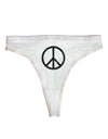 Peace Sign Symbol - Distressed Womens Thong Underwear-Womens Thong-TooLoud-White-X-Small-Davson Sales