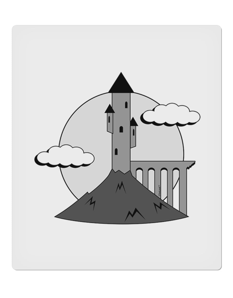 Moonlit Wizard Tower - Grayscale 9 x 10.5&#x22; Rectangular Static Wall Cling-Static Wall Cling-TooLoud-White-Davson Sales