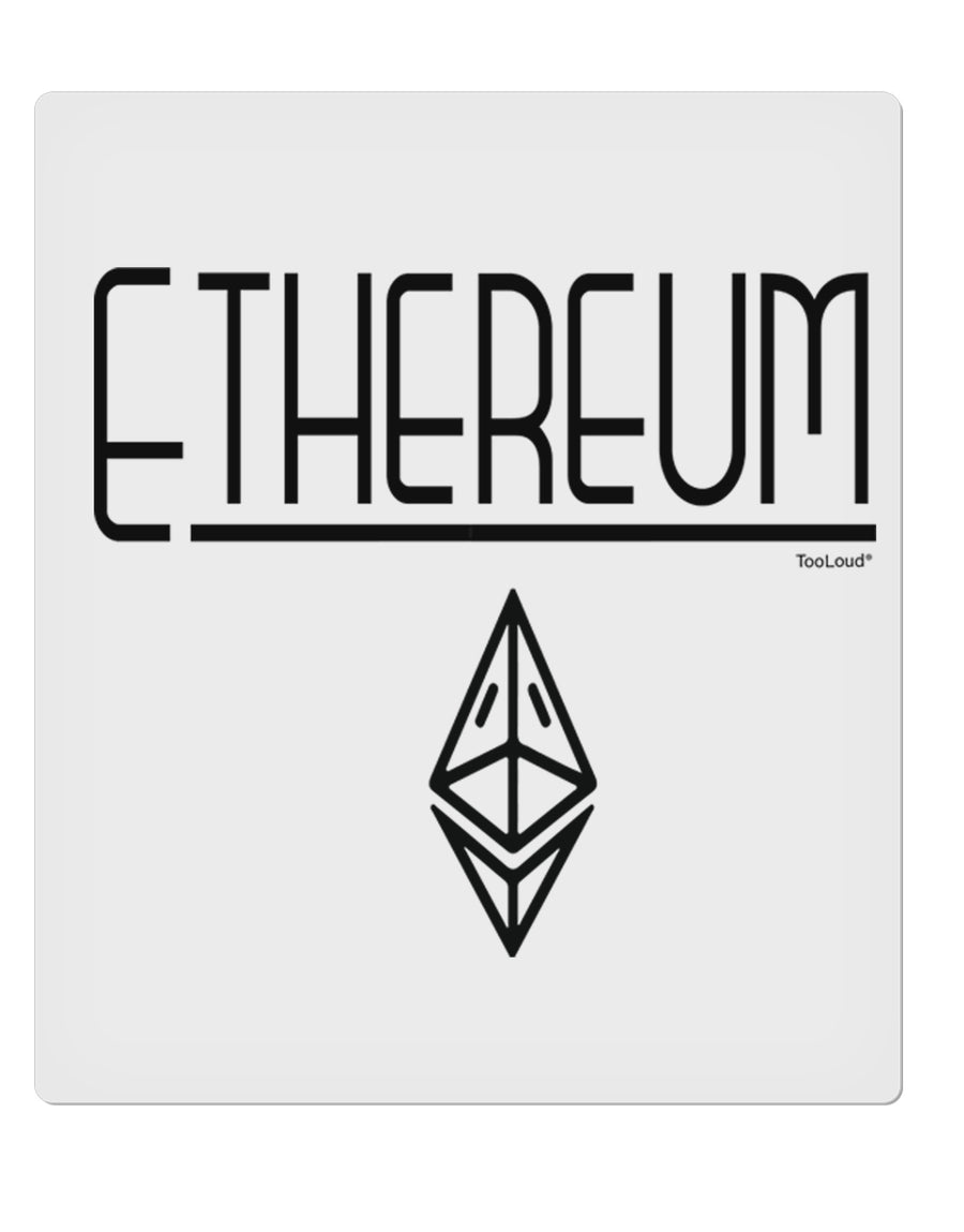 TooLoud Ethereum with logo 9 x 10.5 Inch Rectangular Static Wall Cling-Static Wall Clings-TooLoud-Davson Sales