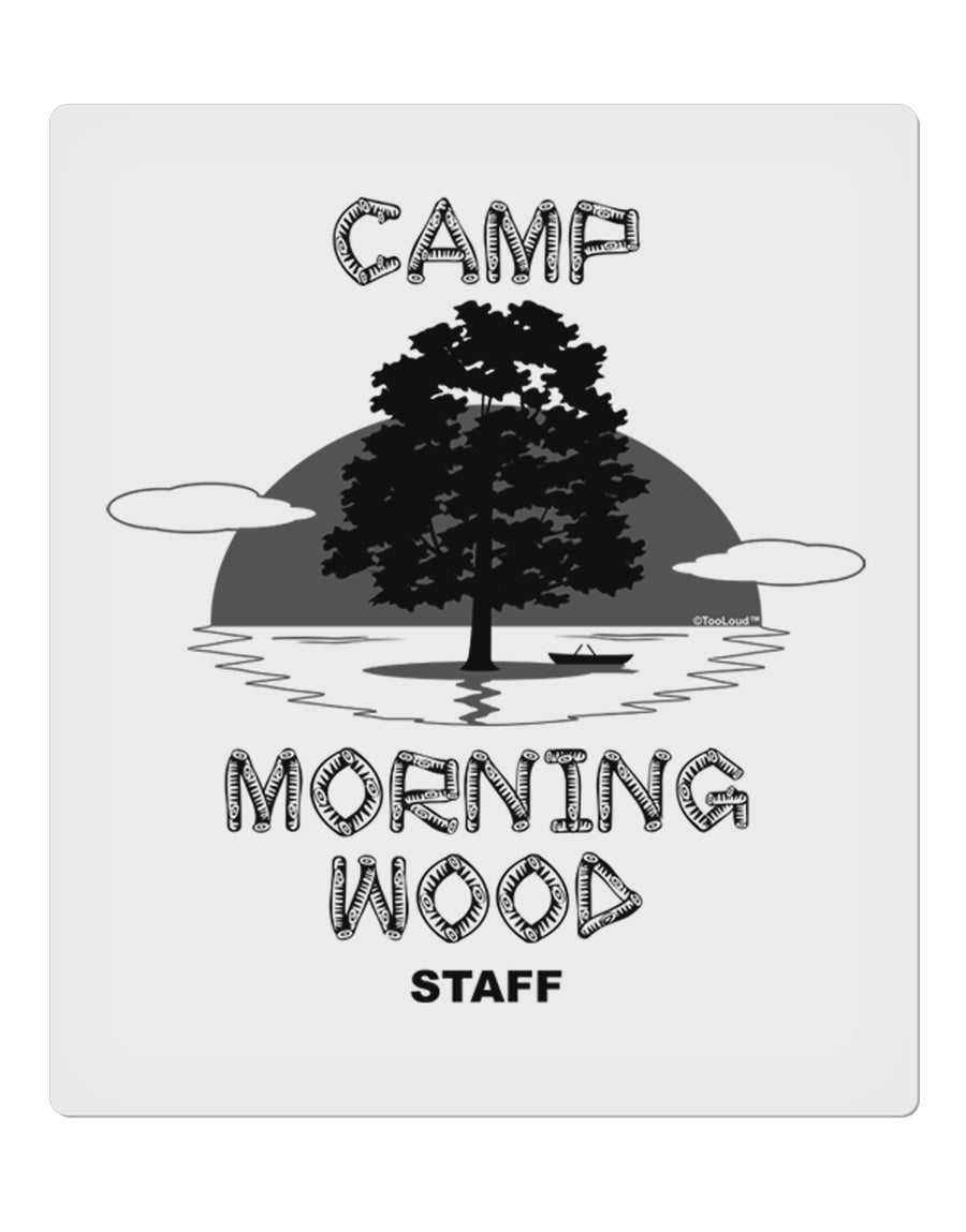 Camp Morning Wood Staff - B&W 9 x 10.5&#x22; Rectangular Static Wall Cling by TooLoud-Static Wall Cling-TooLoud-White-Davson Sales