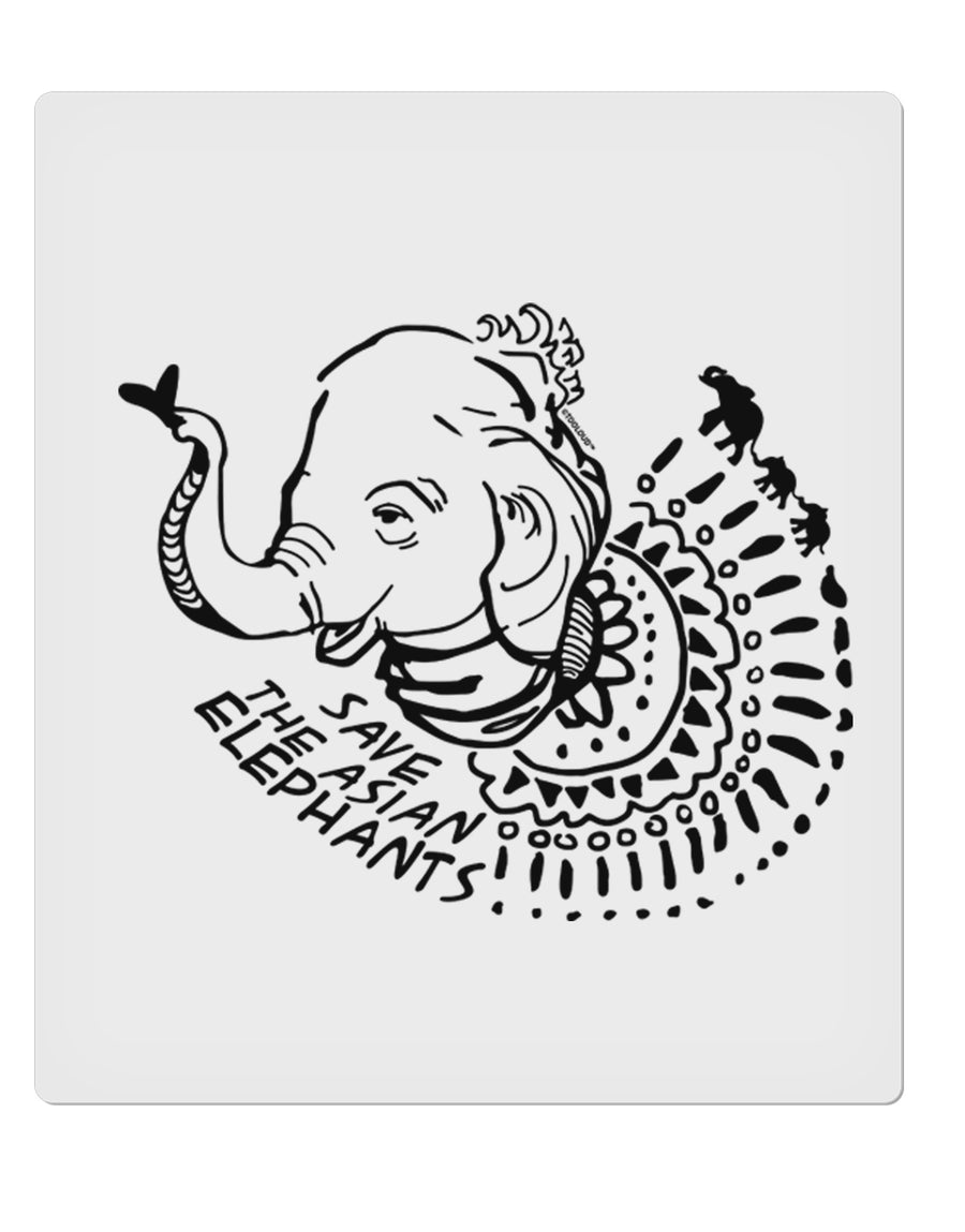 TooLoud Save the Asian Elephants 9 x 10.5" Rectangular Static Wall Cli