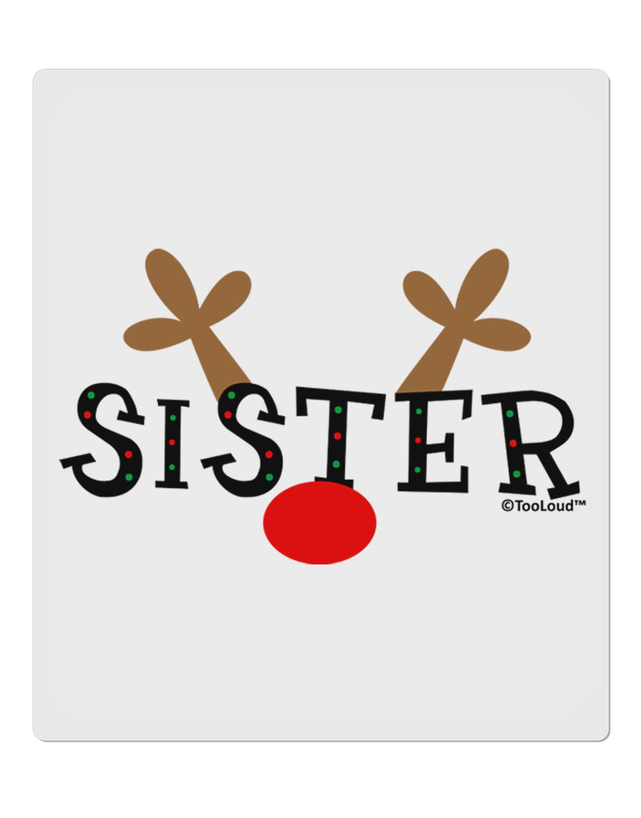 Matching Family Christmas Design - Reindeer - Sister 9 x 10.5&#x22; Rectangular Static Wall Cling by TooLoud-Static Wall Cling-TooLoud-White-Davson Sales