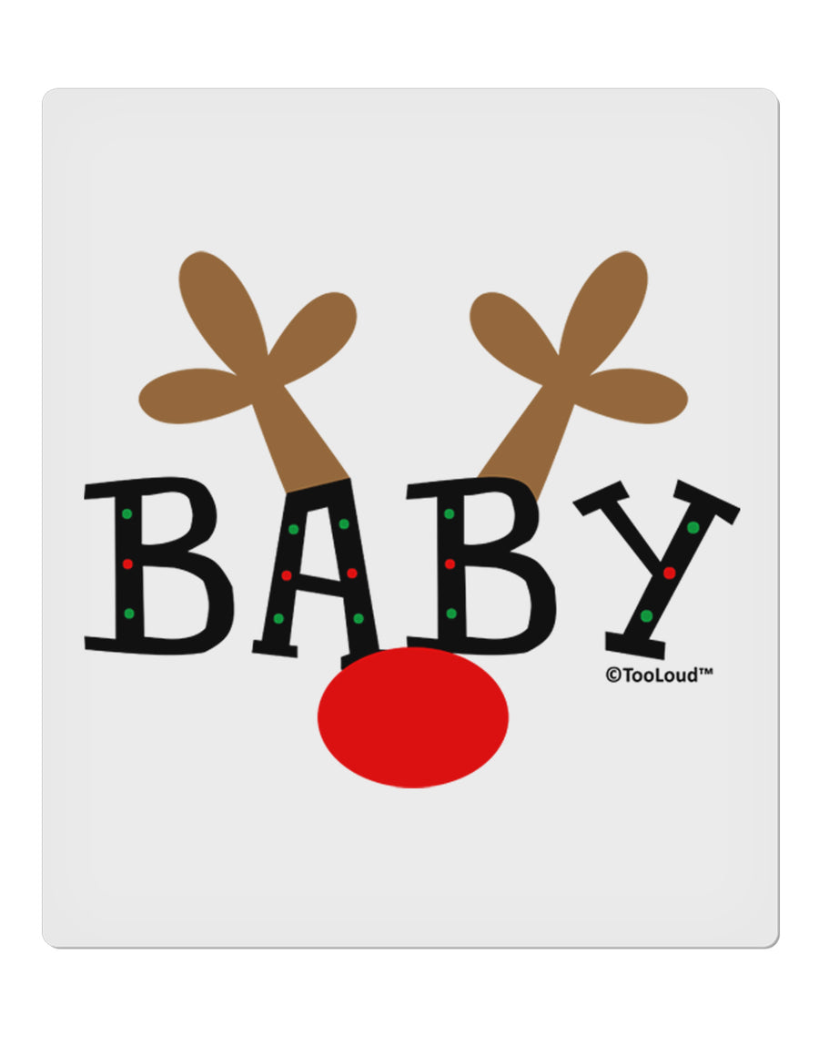 Matching Family Christmas Design - Reindeer - Baby 9 x 10.5&#x22; Rectangular Static Wall Cling by TooLoud-Static Wall Cling-TooLoud-White-Davson Sales