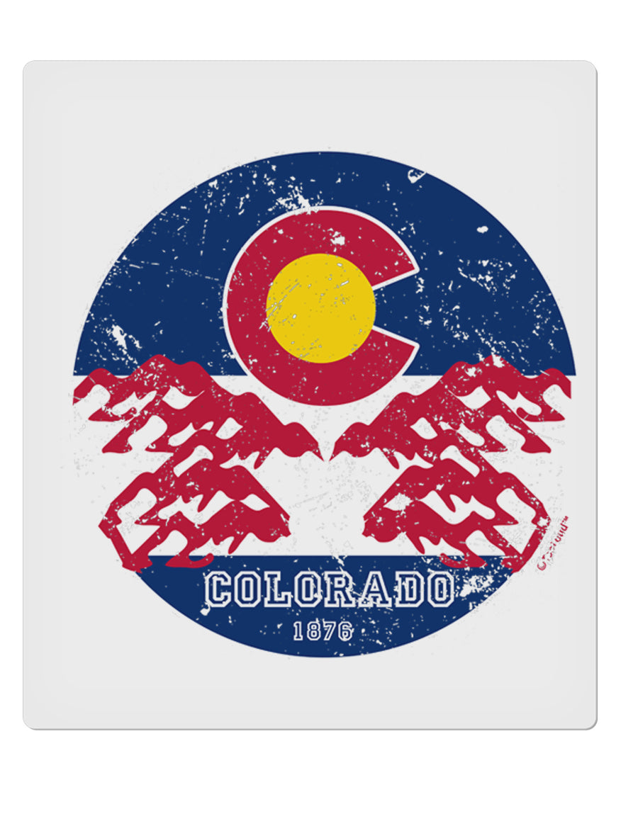 TooLoud Grunge Colorado Emblem Flag 9 x 10.5 Inch Rectangular Static Wall Cling-Static Wall Clings-TooLoud-Davson Sales