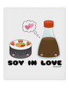 Cute Sushi and Soy Sauce - Soy In Love 9 x 10.5&#x22; Rectangular Static Wall Cling by TooLoud-Static Wall Cling-TooLoud-White-Davson Sales
