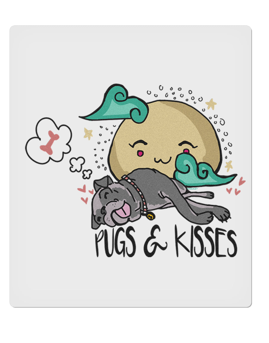 TooLoud Pugs and Kisses 9 x 10.5 Inch Rectangular Static Wall Cling-Static Wall Clings-TooLoud-Davson Sales