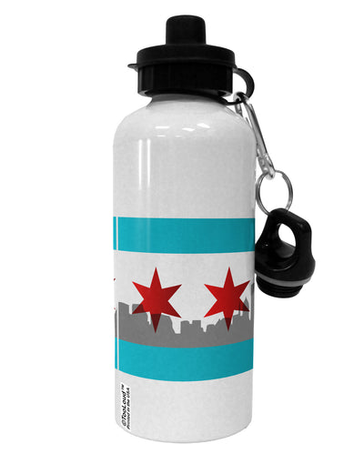 Chicago Flag Skyline AOP Aluminum 600ml Water Bottle All Over Print-Water Bottles-TooLoud-White-Davson Sales