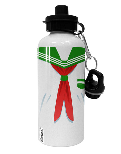 School Uniform Costume - Green Aluminum 600ml Water Bottle All Over Print-Water Bottles-TooLoud-White-Davson Sales