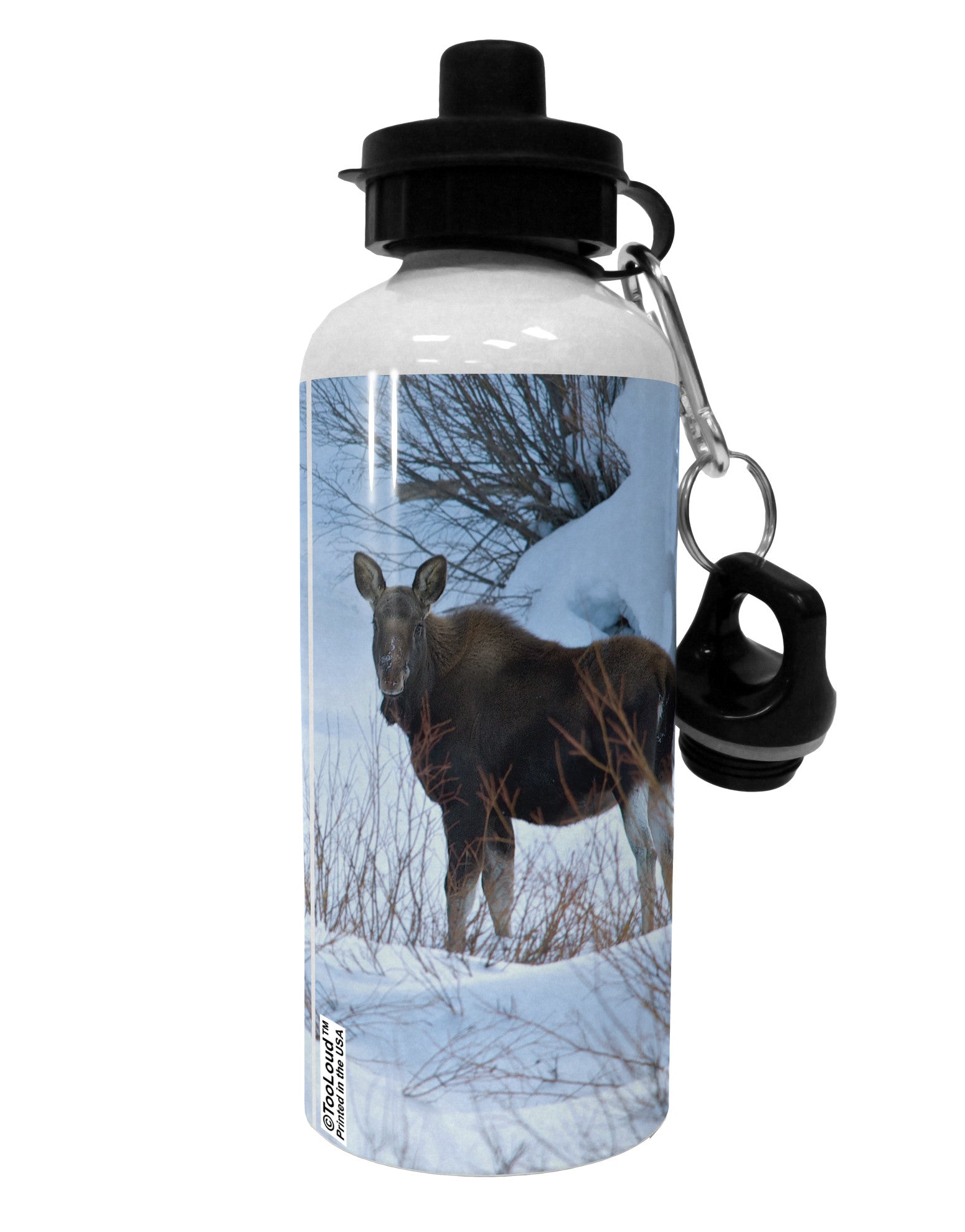 TooLoud Winter Scene All-Over-Print Aluminum 600ml Water Bottle All Over Print-Water Bottles-TooLoud-White-Davson Sales