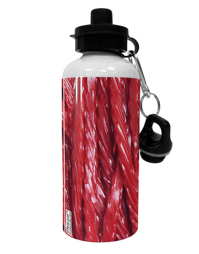 Red Rope Candy All Over Aluminum 600ml Water Bottle All Over Print-Water Bottles-TooLoud-White-Davson Sales
