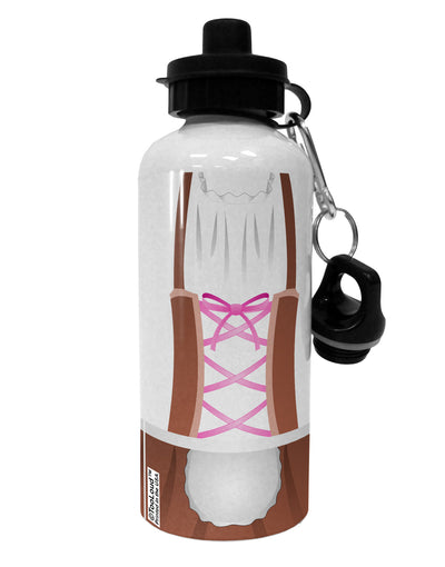 Dirndl Costume Brown Aluminum 600ml Water Bottle All Over Print by TooLoud-Water Bottles-TooLoud-White-Davson Sales