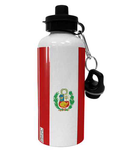 Peru Flag AOP Aluminum 600ml Water Bottle All Over Print-Water Bottles-TooLoud-White-Davson Sales