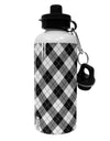 Black and White Argyle AOP Aluminum 600ml Water Bottle All Over Print by TooLoud-Water Bottles-TooLoud-White-Davson Sales