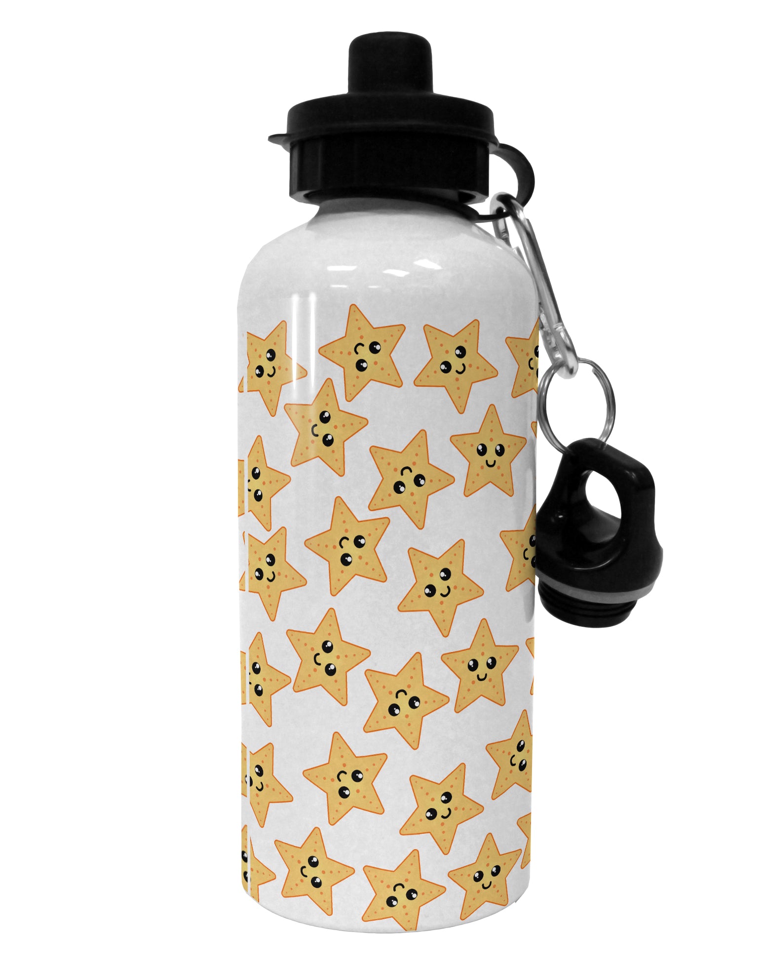 Cute Starfish All Over Aluminum 600ml Water Bottle by TooLoud-Water Bottles-TooLoud-White-Davson Sales