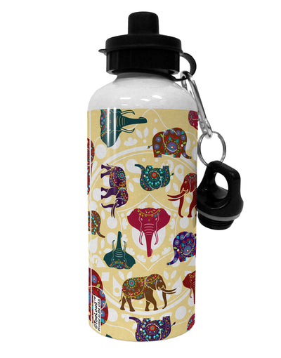 Indian Elephants AOP Aluminum 600ml Water Bottle All Over Print-Water Bottles-TooLoud-White-Davson Sales