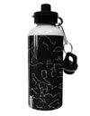 Constellations Black All Over Aluminum 600ml Water Bottle All Over Print-Water Bottles-TooLoud-White-Davson Sales