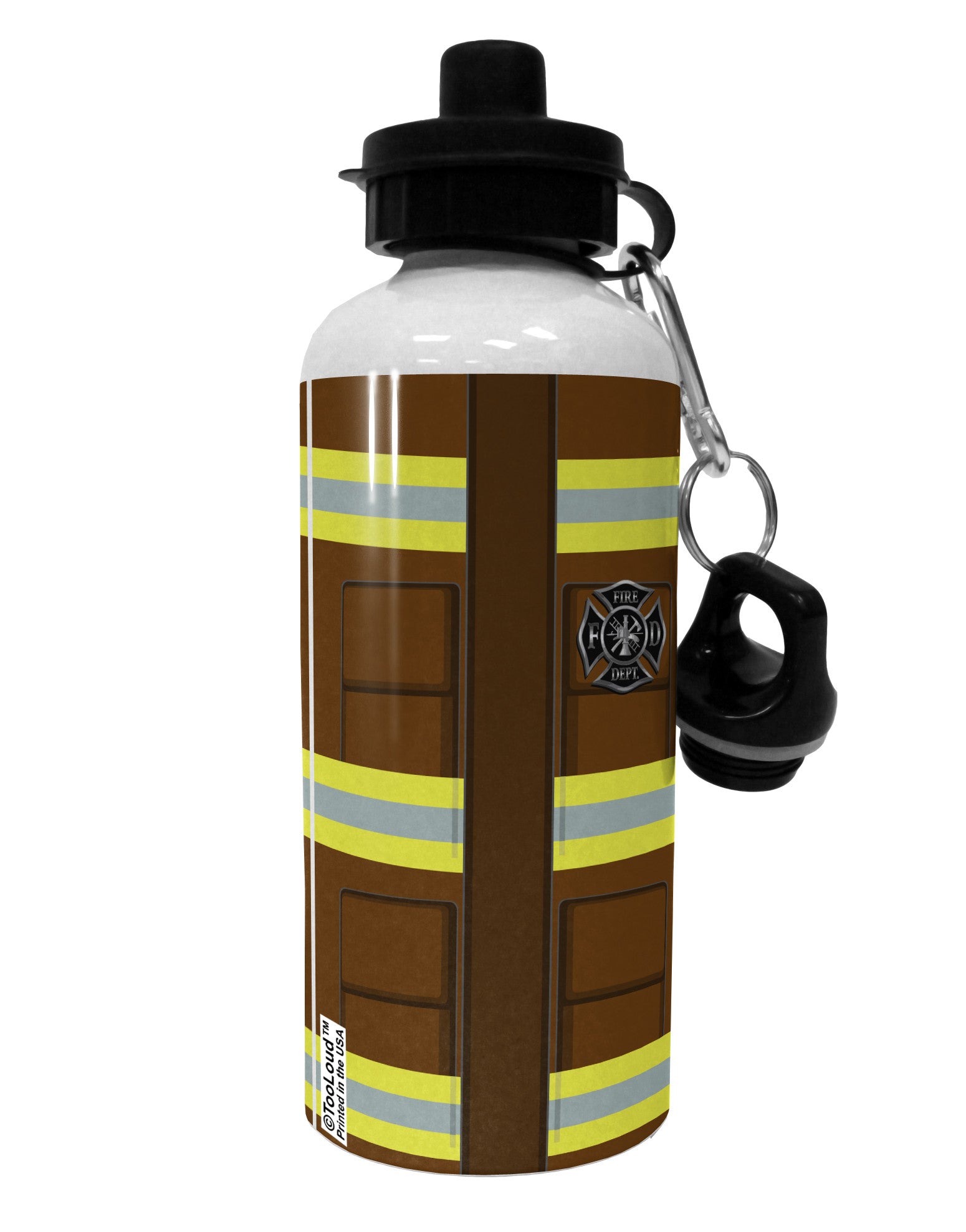 Firefighter Brown AOP Aluminum 600ml Water Bottle All Over Print