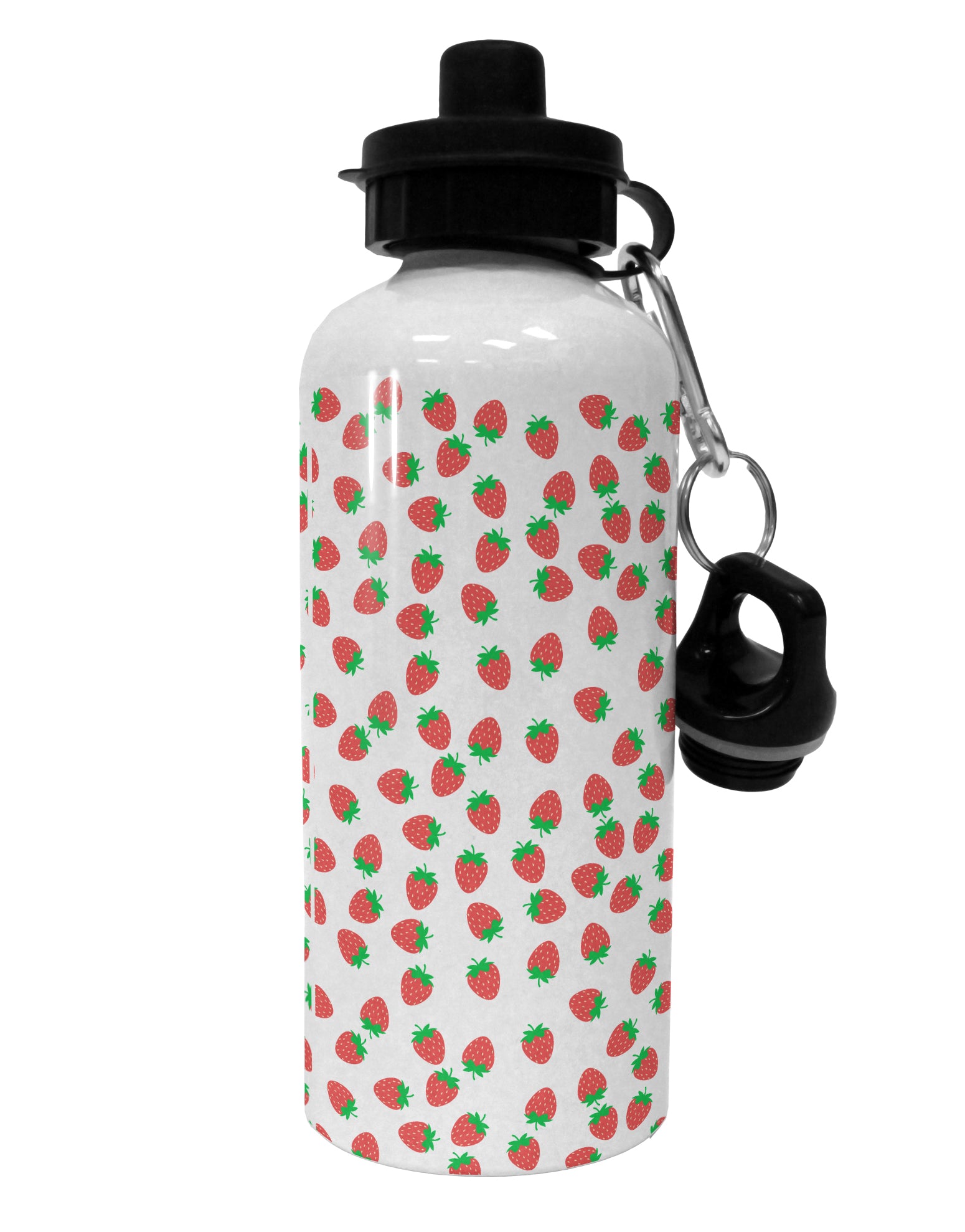 Strawberries Everywhere Aluminum 600ml Water Bottle by TooLoud-Water Bottles-TooLoud-White-Davson Sales